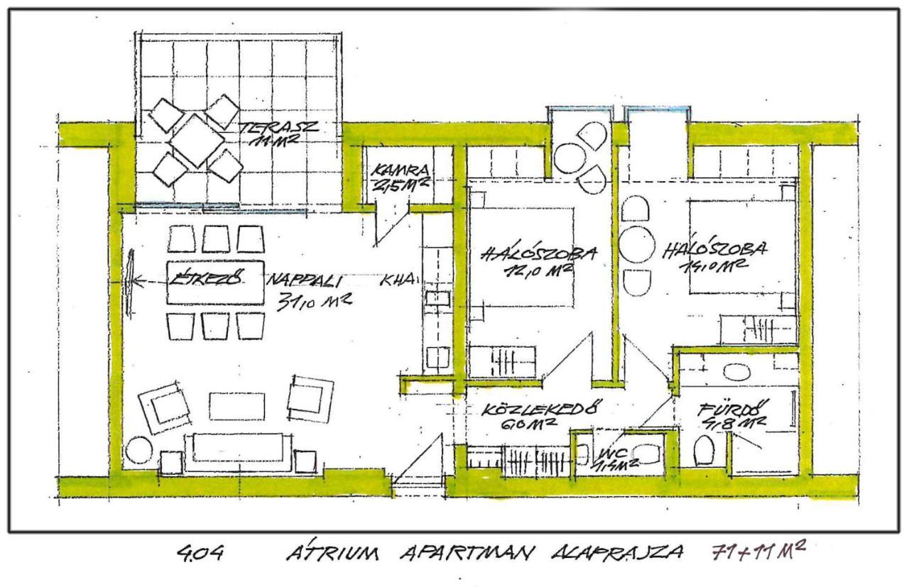 Atrium Apartman Heviz Mit Panoramaterrasse Und Tiefgarage Eksteriør bilde